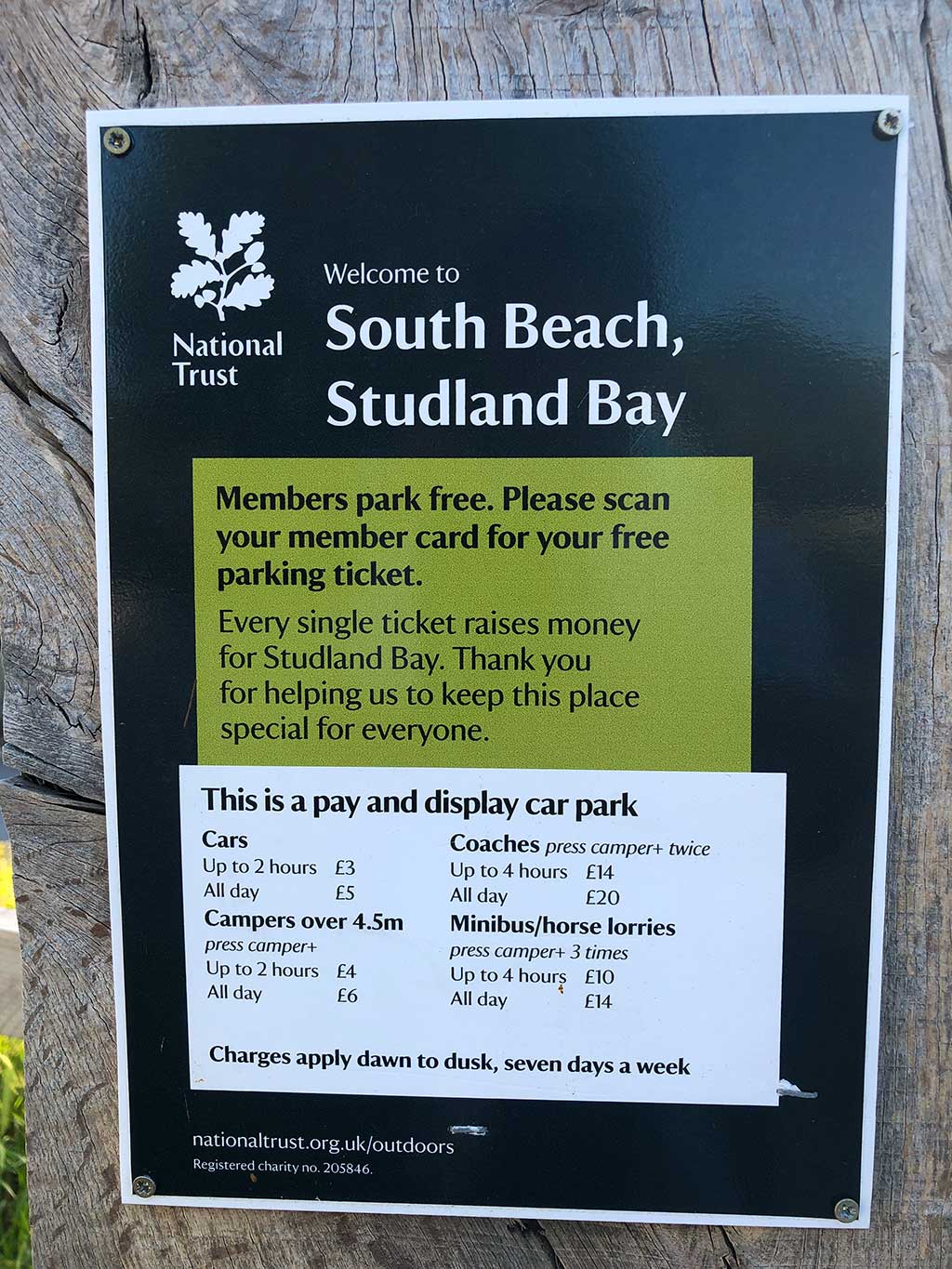 National Trust South Beach car park prices