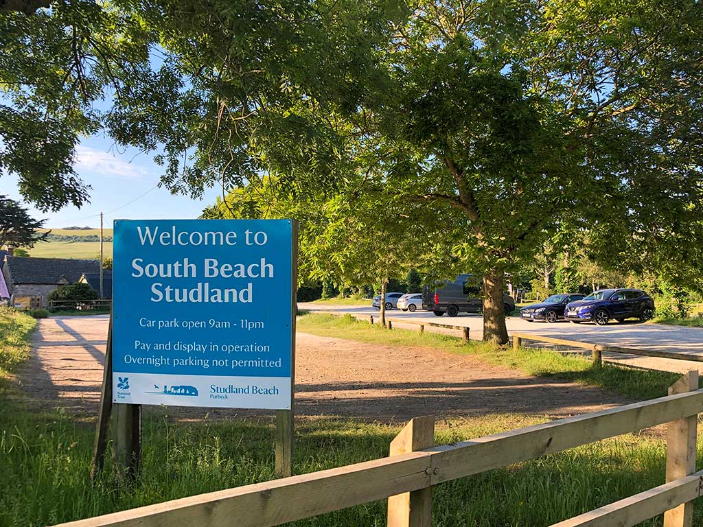 National Trust Studland South Beach car park in located in the centre of Studland village