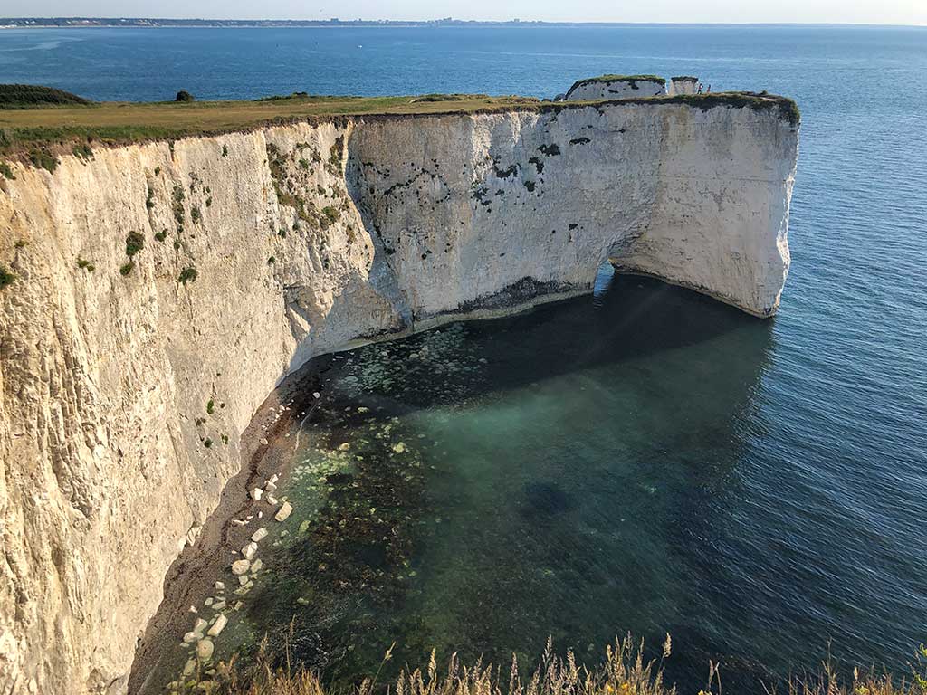 Old Harry Rocks Walk and view of Poole bay
