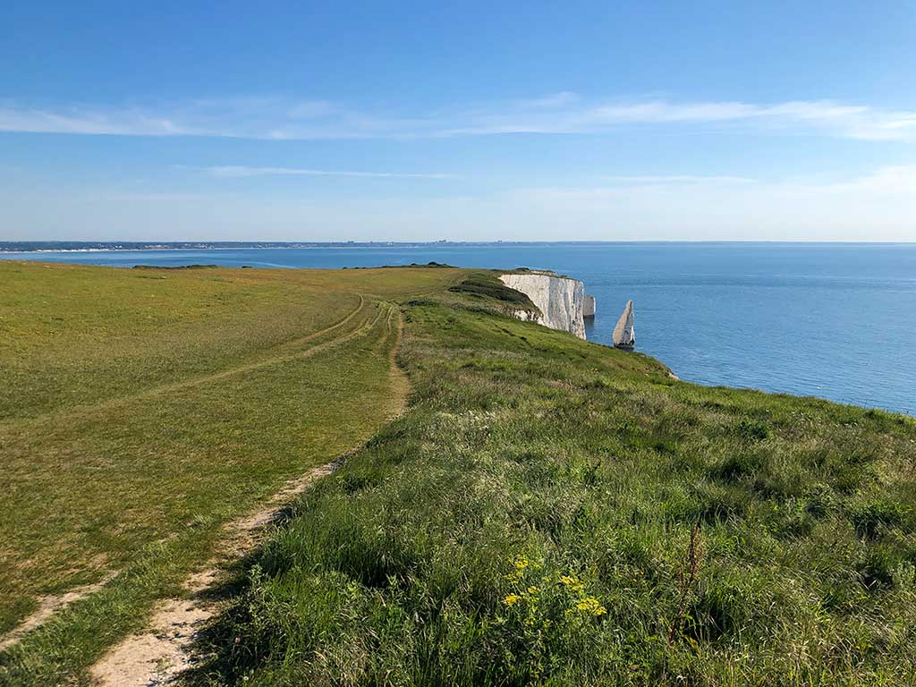 View looking back along the walk towards Old Harry