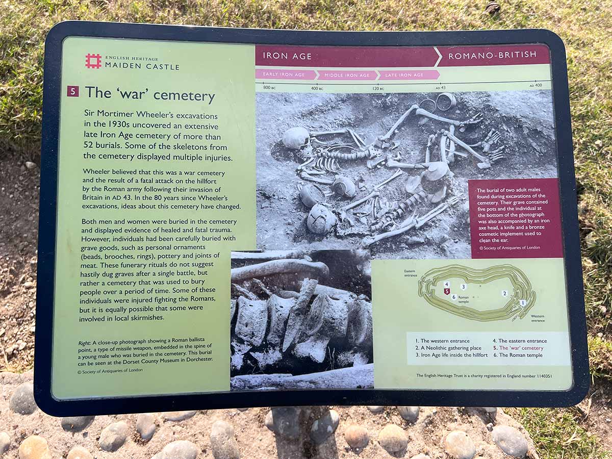 information about Maiden Castle war cemetery by English Heritage