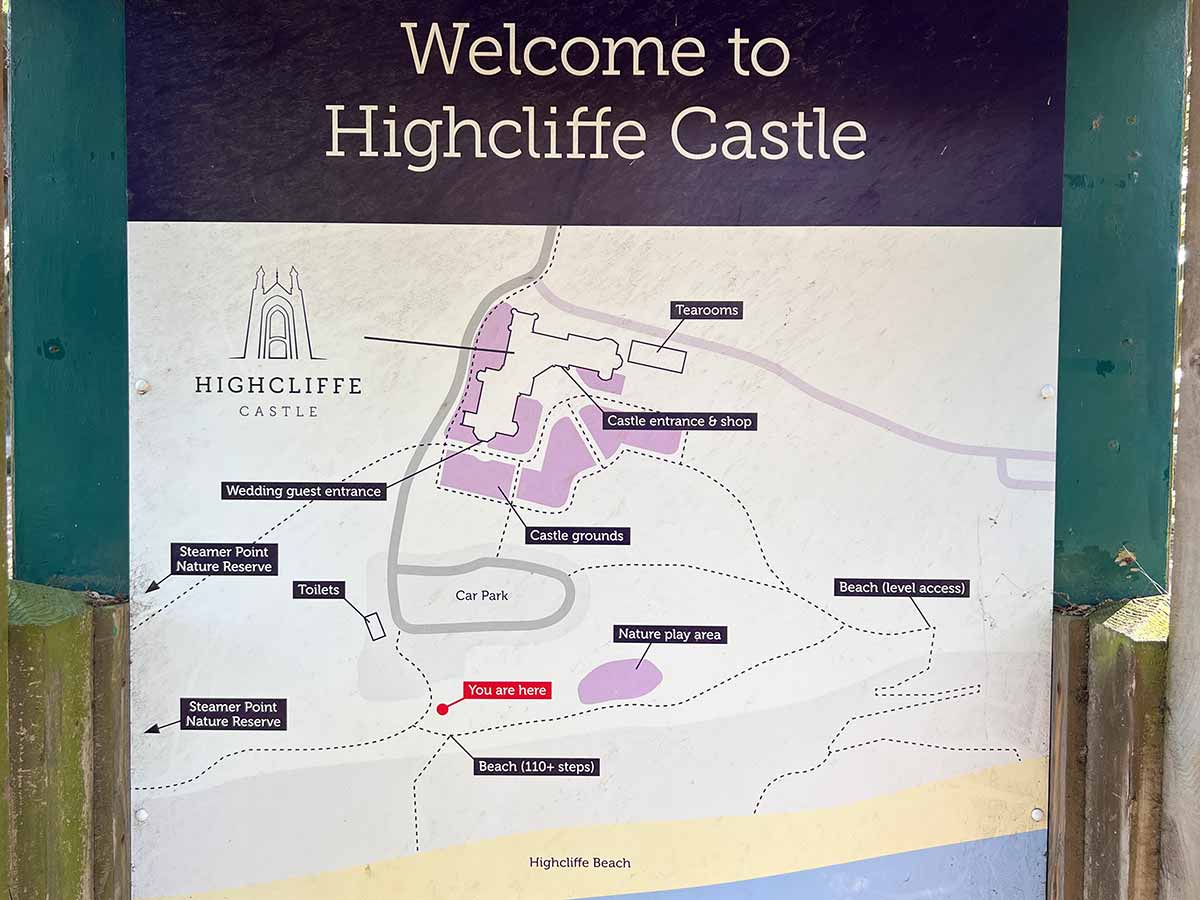 Map of Highcliffe Castle