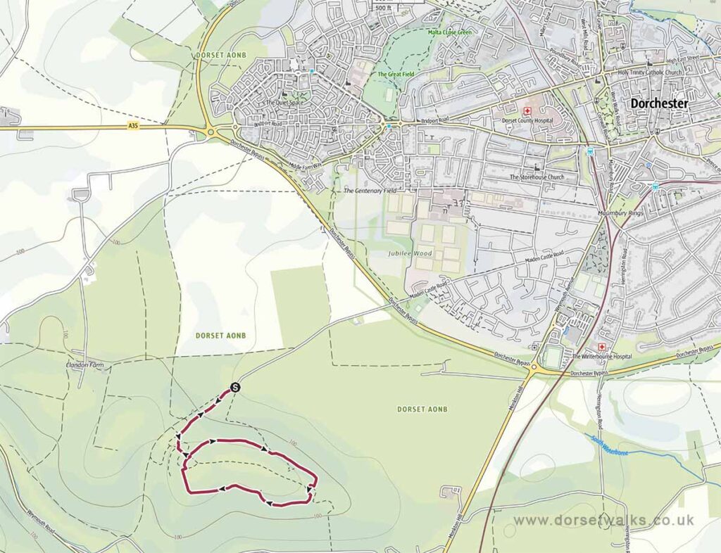 Maiden Castle Walk map