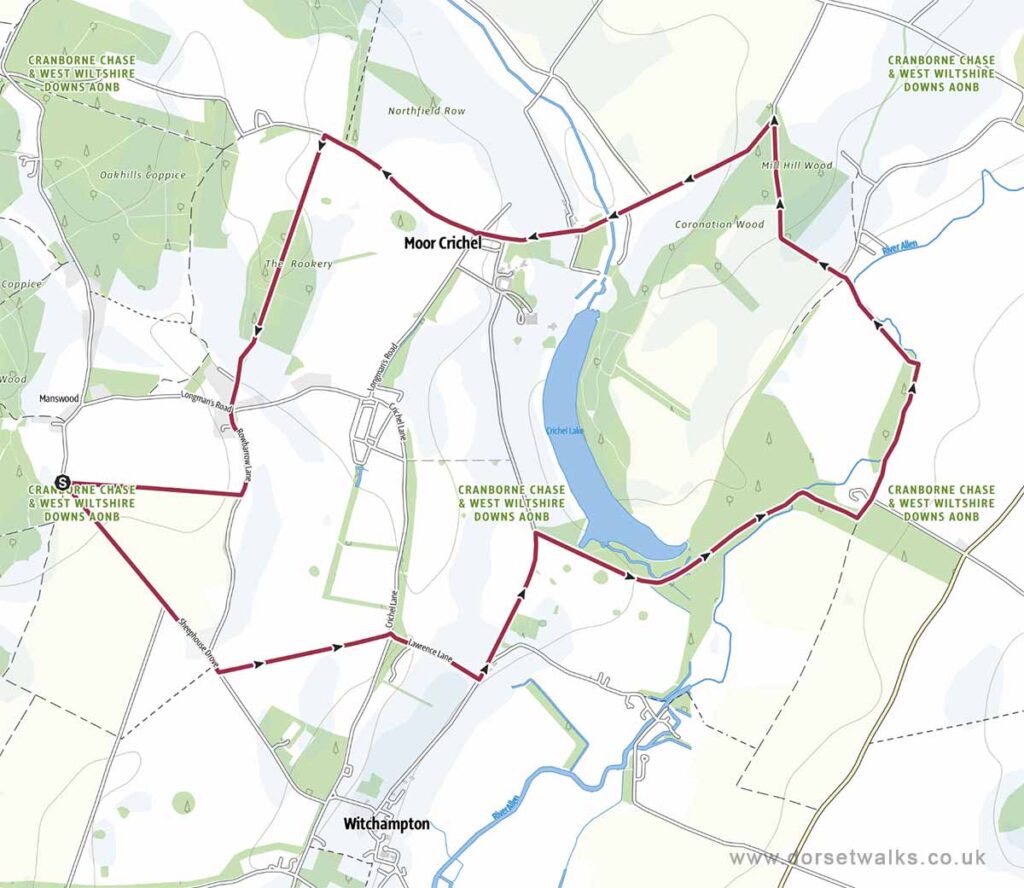 Moor Crichel Walk Map