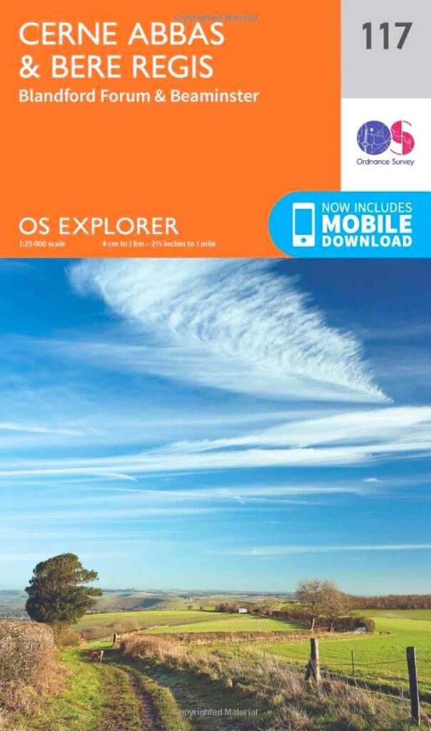 Ordnance Survey OS Explorer map 117 Cerne Abbas and Bere Regis map cover