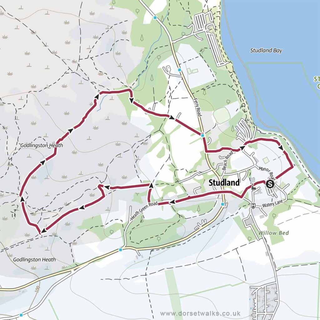 Studland to Agglestone Walk map 3.2 miles circular