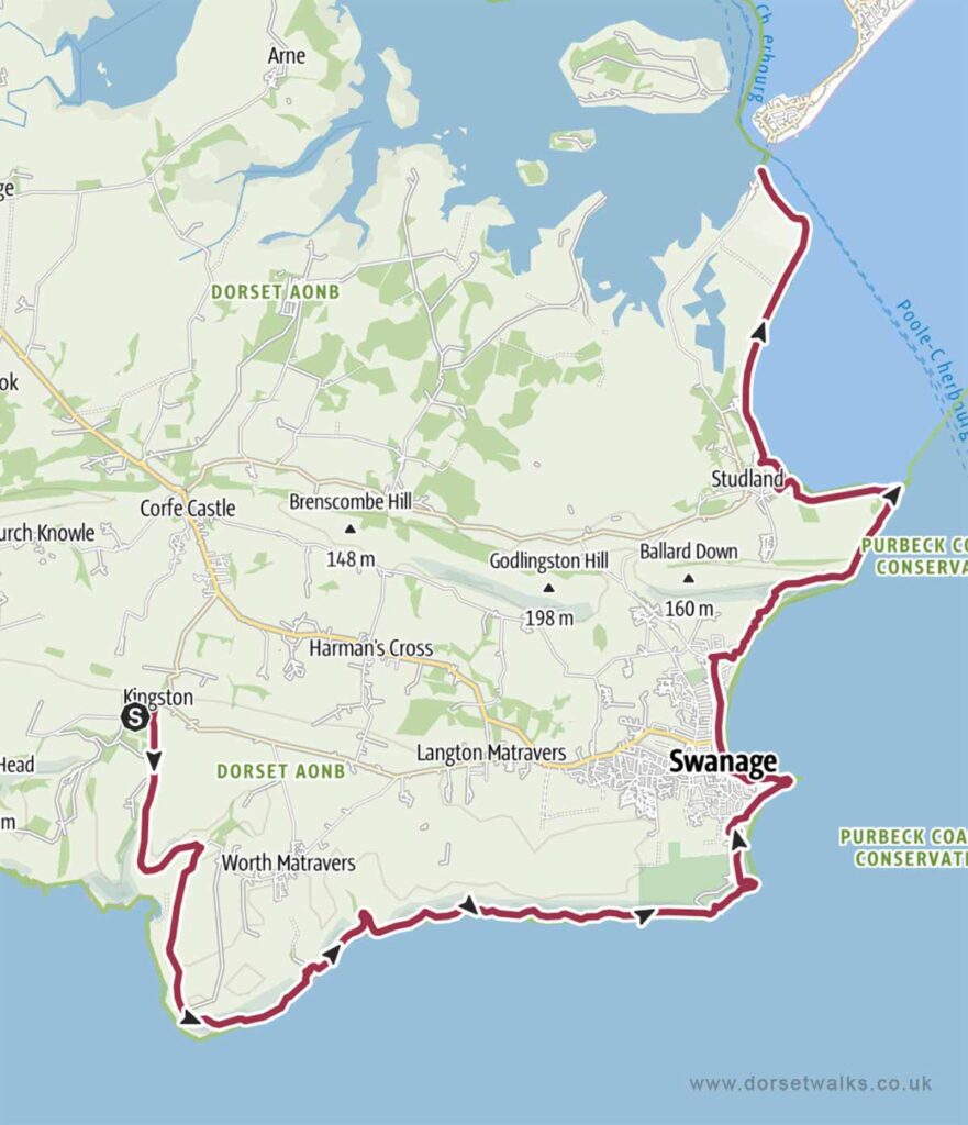 Kingston to South Haven Point SWCP Walk Map