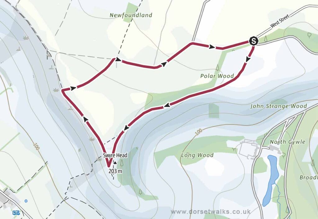 Kingston to Swyre Head Walk Map