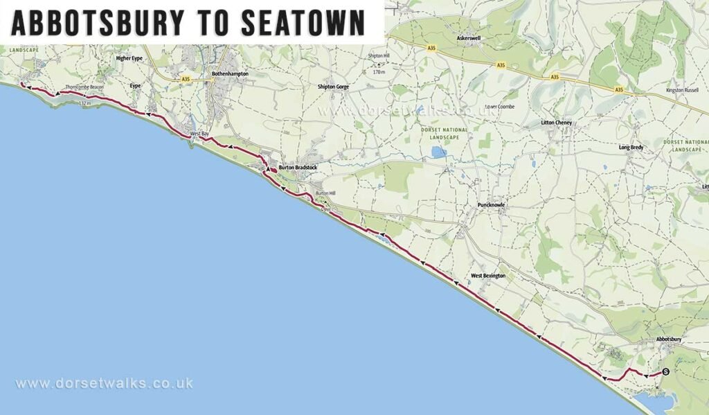 Abbotsbury to Seatown Walk Map