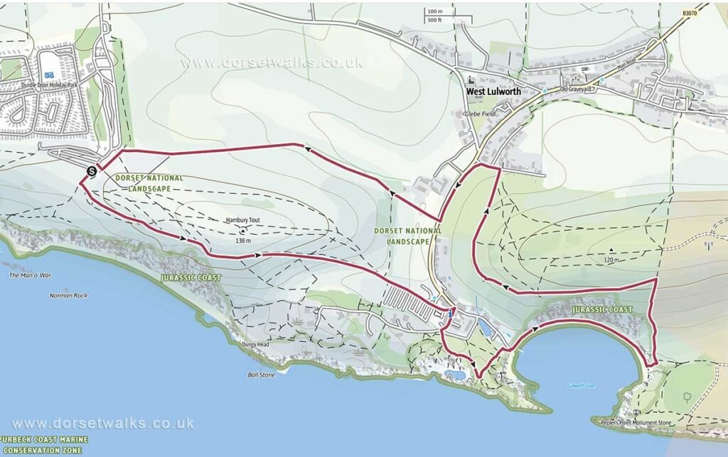 Durdle Door to Lulworth Cove and East Lulworth Walk