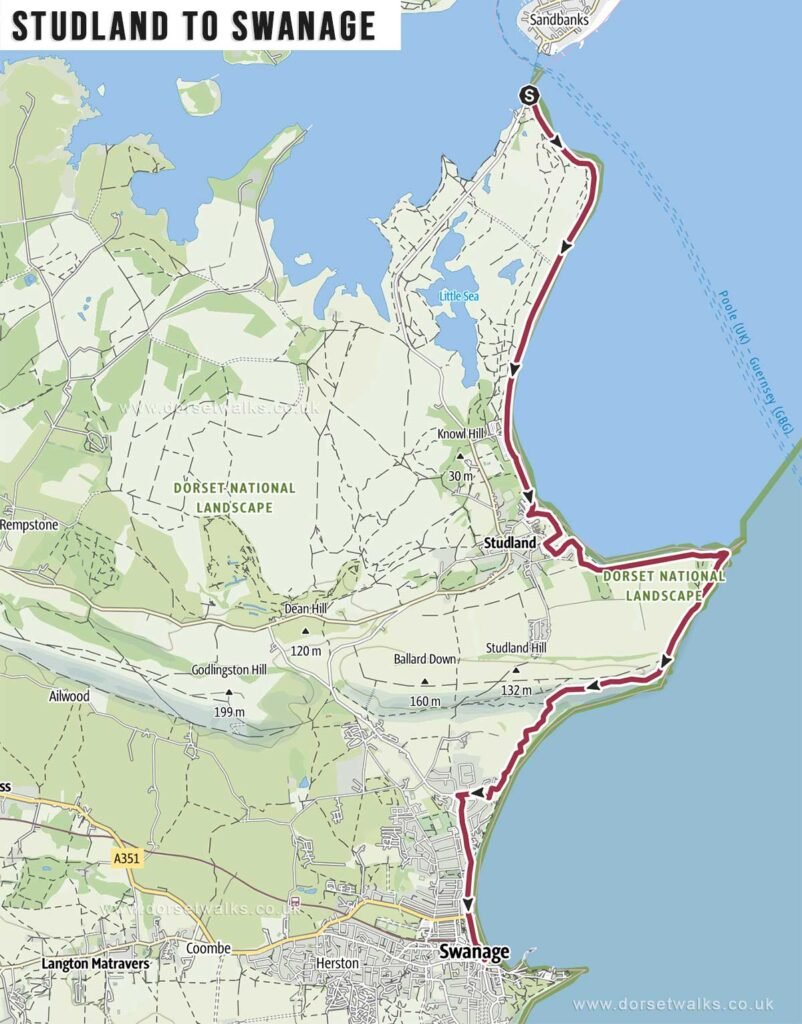 Studland to Swanage Walk Map
